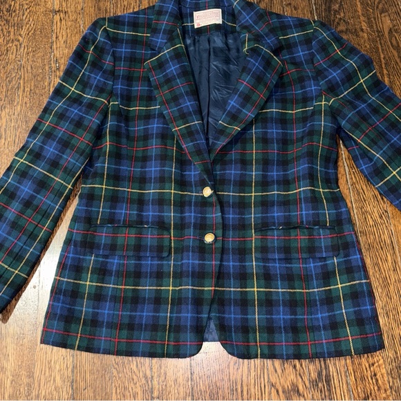 Vintage Pendleton Plaid blazer 100% wool size 8P - Picture 2 of 8